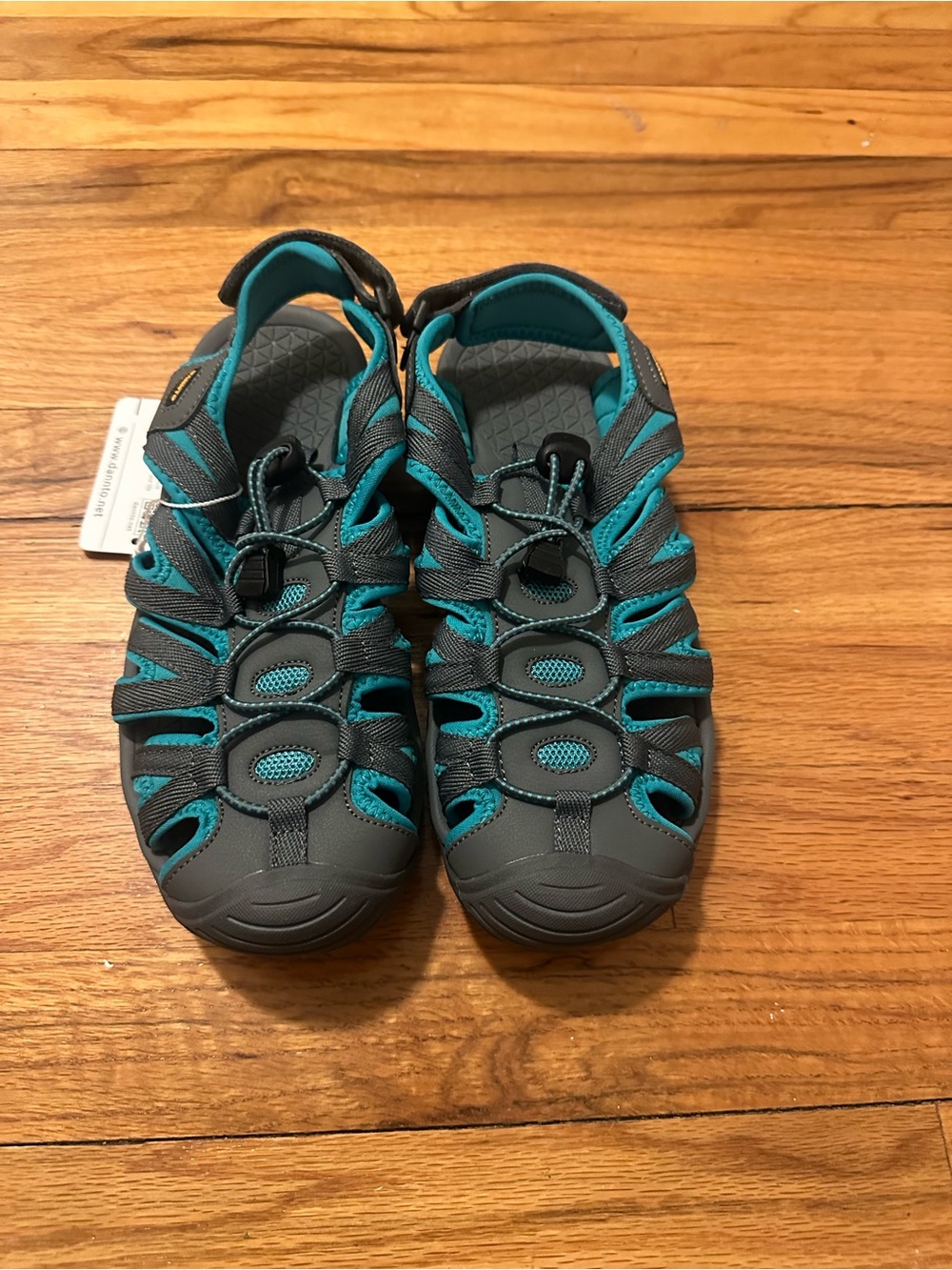 Sport Women's Gray & Teal Outdoor Hiking Sandals Size 8